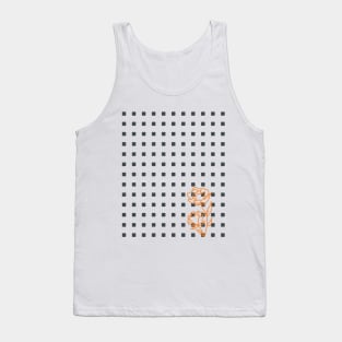 Abstract Polygon Orange Flower Tank Top